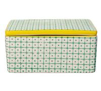 Bloomingville Beurrier Carla Retro avec couvercle pour un 250 g Beurre Vintage L 13 x H 6 x W 10 cm Vert jaune Céramique