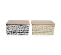 Bloomingville Beurrier Coquelicot 2er Set Céramique Couverture en Bois Bambou