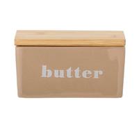 Bloomingville Beurrier Hanyu Braun Avec Couverture en Bois Bambou Dose Couvercle