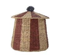 Bloomingville Birsen Panier avec couvercle Rouge Jacinthe d'eau D40 x H40 cm