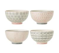 Bloomingville Bols à petit-déjeuner Cécile, Rose et Gris, 4 pièces, rose/gris (ø13,5 x 7,5 cm)