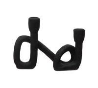 Bloomingville Bougeoir Double Conique sculptural Moderne, Noir