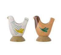 Bloomingville Bougeoir REEM Poulet Lot de 2 bougeoirs Céramique
