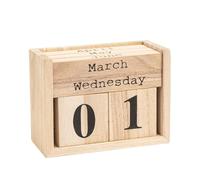 Bloomingville Calendrier perpétuel en Bois de Paulownia - Nature