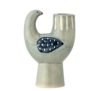 Bloomingville Trudy Bougeoir en cramique en forme d'oiseau bleu vert pour 1 bougie 12 x 8 cm