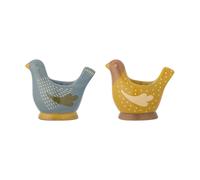 Bloomingville Coquetier Birdy Lot de 2 Blue-yellow