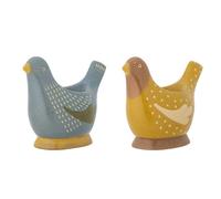Bloomingville Coquetier Oiseaux 2er Set En Oiseau Forme Bleu Et Jaune Céramique