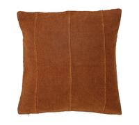 Coussin en coton marron foncé, carré, uni, panneaux assemblés - Bloomingville, Kita - 45x45x1 cm