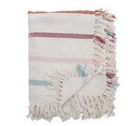 Bloomingville Couverture Frey Nature Avec Colorés Rayures 160x130 CM Plaid