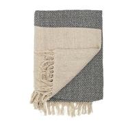 Bloomingville Couverture Zick Zack Crème Gris Coton Plaid Couverture Jeter