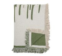 Bloomingville Couvre-lit de qualité supérieure 160 x 130 cm - Plaid Polyvalent en Coton recyclé idéal comme Couverture de canapé ou pour lit et Jardin, Doux et Facile d'entretien (Vert)