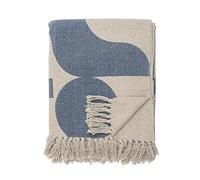 Bloomingville Couvre-lit de qualité supérieure 160 x 130 cm - Plaid polyvalent en coton recyclé idéal comme couverture de canapé ou pour lit et jardin, doux et facile d'entretien (bleu clair)