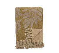 Bloomingville Couvre-lit de qualité supérieure 160 x 130 cm - Plaid polyvalent en coton recyclé idéal comme couverture de canapé ou pour lit et jardin, doux et facile d'entretien (jaune)
