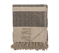 Bloomingville Couvre-lit de qualité supérieure 160 x 130 cm - Plaid polyvalent en coton recyclé idéal comme couverture de canapé ou pour lit et jardin, doux et facile d'entretien (gris foncé)