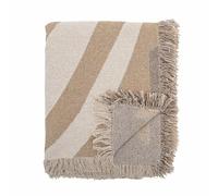 Bloomingville Couvre-lit de qualité supérieure 160 x 130 cm - Plaid Polyvalent en Coton recyclé idéal comme Couverture de canapé ou pour lit et Jardin, Doux et Facile d'entretien (Naturel)