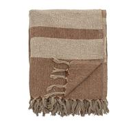 Bloomingville Couvre-lit de qualité supérieure 160 x 130 cm - Plaid polyvalent en coton recyclé idéal comme couverture de canapé ou pour lit et jardin, doux et facile d'entretien (marron foncé)