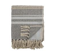 Bloomingville Couvre-lit de qualité supérieure 160 x 130 cm - Plaid polyvalent en coton recyclé idéal comme couverture de canapé ou pour lit et jardin, doux et facile d'entretien (gris foncé)