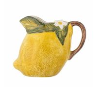 Bloomingville Creative Collection Citron Pichet en grès Jaune Citron 1,34 L Design méditerranéen Décoré à la Main Passe au Lave-Vaisselle et au Micro-Ondes