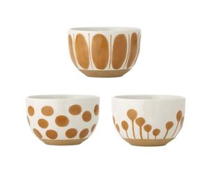 Bloomingville Creative Collection Linora Lot de 3 bols en faïence Marron 12,5 x 8 cm 580 ml