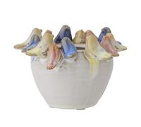 Bloomingville Eanna Pot de fleurs, gris, en faence, D12,5 x H8 cm
