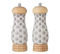 Bloomingville Elsa Lot de 2 moulins à sel et poivre en céramique Gris