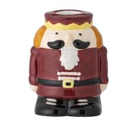 Bloomingville Feast Bougeoir en Forme de Casse-Noisette Rouge en grès, Hauteur : 9 cm