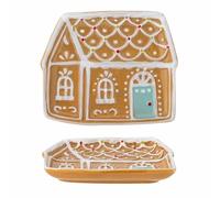 Bloomingville Ginnie 82061123 Plat de Service en céramique Peint à la Main Marron 15,5 x 2 x 14 cm
