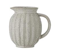 Bloomingville Indrid 82057553 Pichet en grès gris, manche classique, gaufrage intemporel, passe au lave-vaisselle et au micro-ondes, 2000 ml, diamètre 20,5 cm, hauteur 19,5 cm