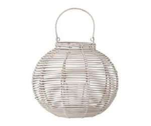 Bloomingville Lanterne Malua avec Verre - Rotin Blanc (82056682)