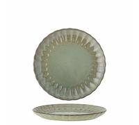 Bloomingville Latina Assiette plate en faïence, diamètre : 20 x 2 cm, assiette plate, en céramique, pour un usage quotidien et des occasions spéciales, passe au lave-vaisselle et au micro-ondes, vert