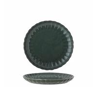 Bloomingville Latina Assiette plate en faïence, diamètre : 20 x 2 cm, assiette plate, en céramique, pour un usage quotidien et des occasions spéciales, passe au lave-vaisselle et au micro-ondes, vert