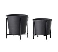 Bloomingville Lot de 2 Pots de Fleurs en Fer Noir