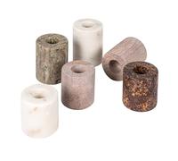 Bloomingville Lot de 6 bougeoirs en marbre Moderne, 2 Tailles, 3 Couleurs, Naturel