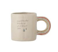 Bloomingville MINI Cloudy Tasse en grès naturel avec poignée arc-en-ciel décorée à la main Boîte cadeau 185 ml D 7,5 x H 7,5 cm