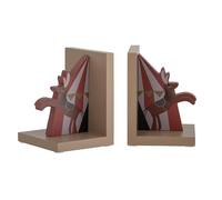 Bloomingville Mini Santos 82054319 Lot de 2 Serre-Livres 100% MDF de Couleur Rouge 11 x 22 x 15 cm