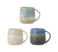 Creative Collection Lot de 3 mugs Cloe en grès Bleu 9,5 x 10 cm 460 ml
