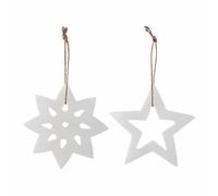 Bloomingville OTTA Lot de 2 décorations en plâtre en Forme d'étoiles, diamètre : 9 cm