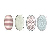 Bloomingville Patrizia Lot de 4 assiettes de service en céramique, rose, vert, violet, bleu, 21,5 cm