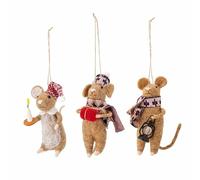 Bloomingville PEO Ornement, Laine, Marron, L 6 x H 11 x l 4 / L 6 x H 11 x l 4 / L 4 x H 10 x l 10 cm