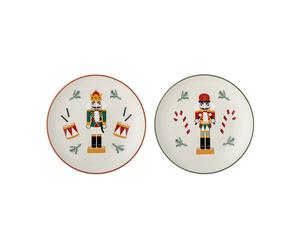 Bloomingville Petite assiette Jolly Ø 16 cm 2 pièces Blanc-rouge