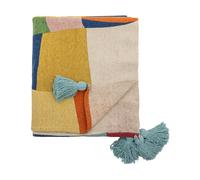 Bloomingville Plaid en coton Colorine 160x130 cm Bleu