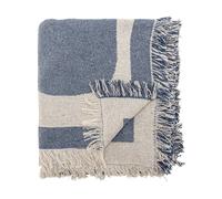 Bloomingville Plaid en coton Ethan 160x130 cm Bleu