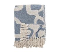 Bloomingville Plaid en coton Salobre 160x130 cm Bleu