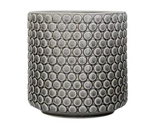 Bloomingville Pot de Fleur Dot - Pots de Fleurs décoratifs Couleur pour intérieur Style rétro créatif M (15,5 cm ø), Gris, Céramique