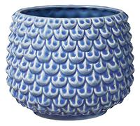 Bloomingville Pot de Fleur Pinecone - Pots de Fleurs décoratifs Couleur pour intérieur Style rétro créatif L (16,5 cm ø), Bleu, Céramique