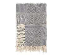 Bloomingville Rodion Plaid en Coton recyclé Gris 160 x 130 cm