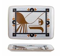 Bloomingville Rudaur 82062452 Plateau de Service en grès Bleu 37,5 × 27 cm Design Moderne Passe au Lave-Vaisselle