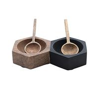 Bloomingville Salière et poivrière hexagonales en bois de manguier - Noir et naturel - 15,2 cm