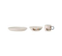 Bloomingville Service de table Charlie Lot de 3 Bleu-blanc