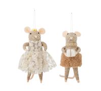 Bloomingville Suspension de sapin de Noël Peo laine 2 pièces Brun. haut